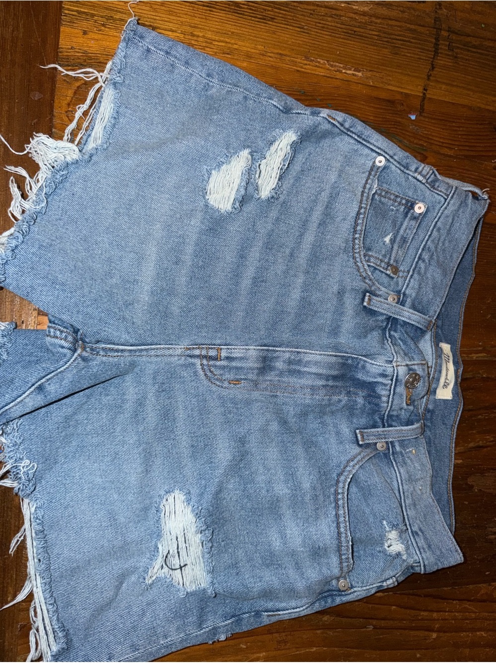 Madewell The Momjean Shorts Women’s 29 High Rise Distressed Denim Cutoff 4”